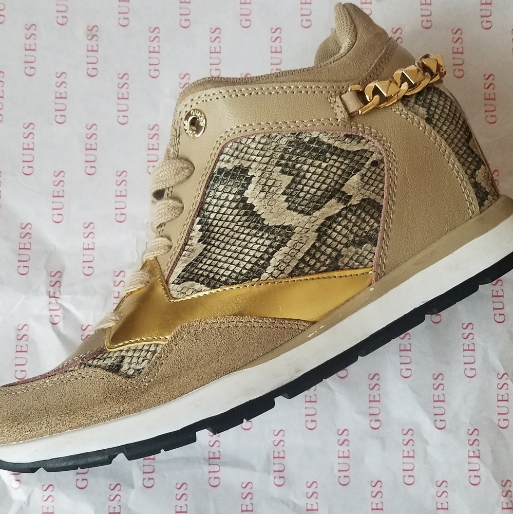 Guess Animal Print Hightop Wegde Sneaker
